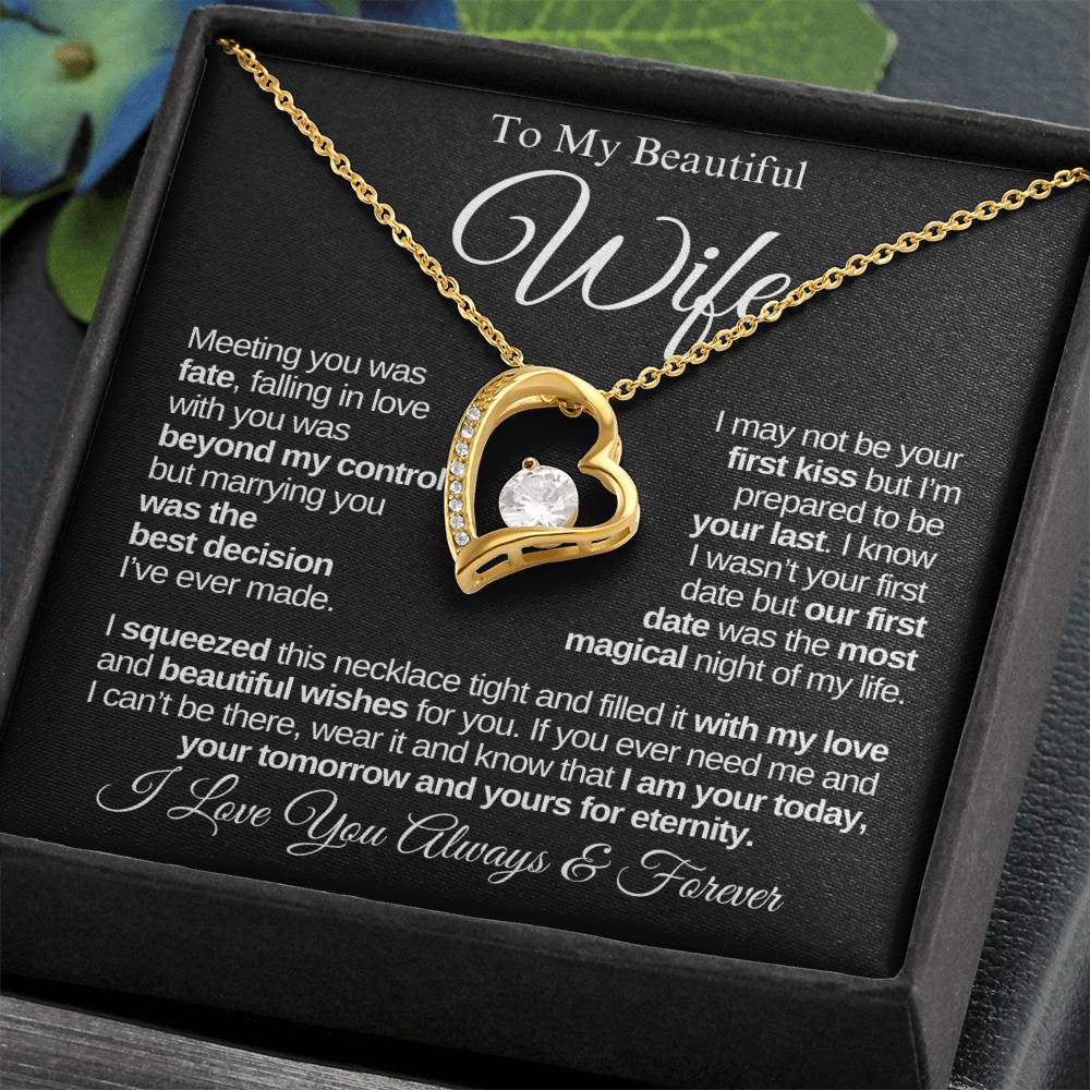 To My Beautiful Wife | Best Decision | Forever Love Necklace - From Husband