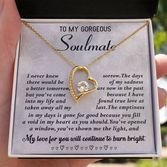 To My Gorgeous Soulmate | True Love | Forever Love Necklace