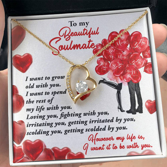 To My Beautiful Soulmate | With You | Forever Love Necklace