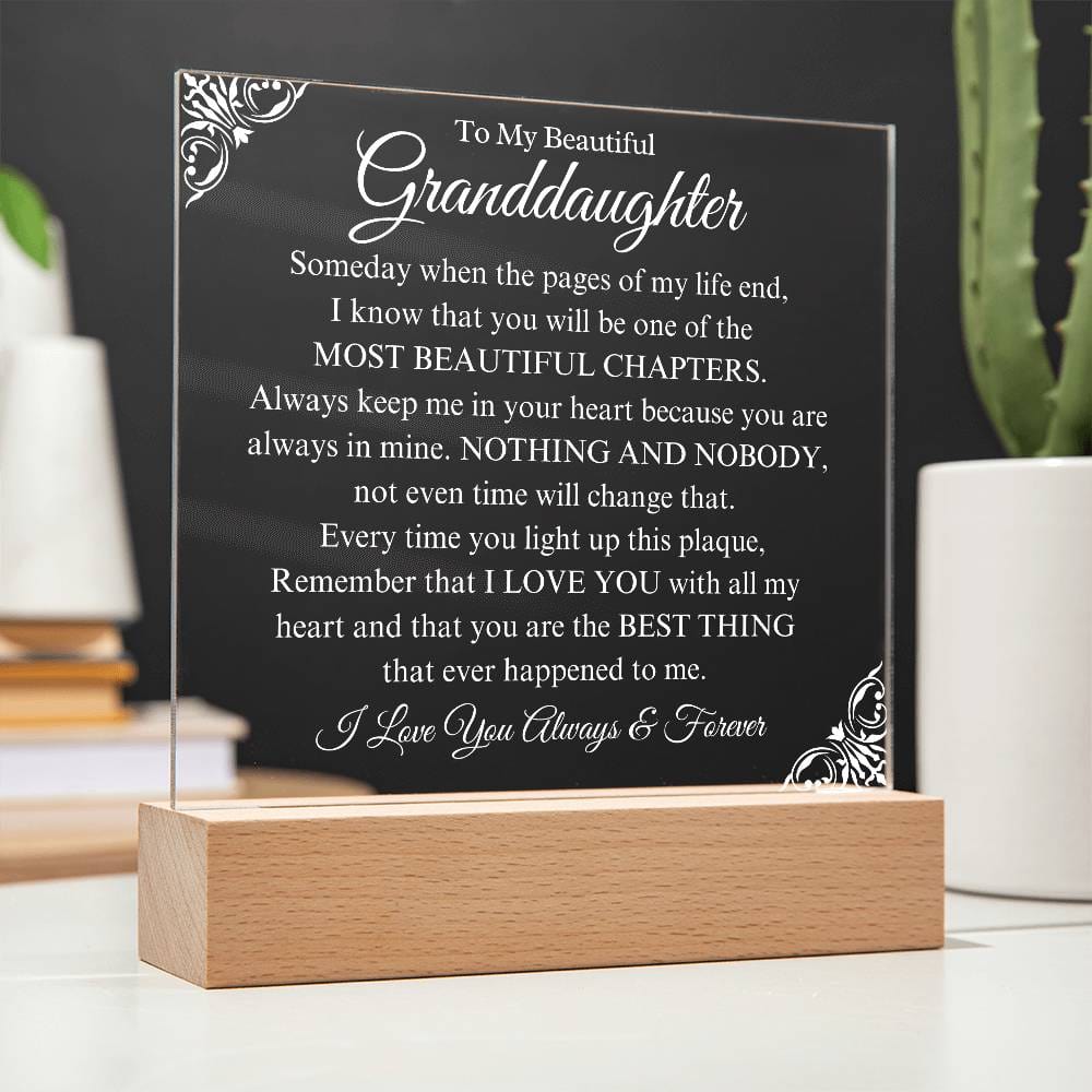 To My Granddaughter | Beautiful Chapters | Acrylic Plaque