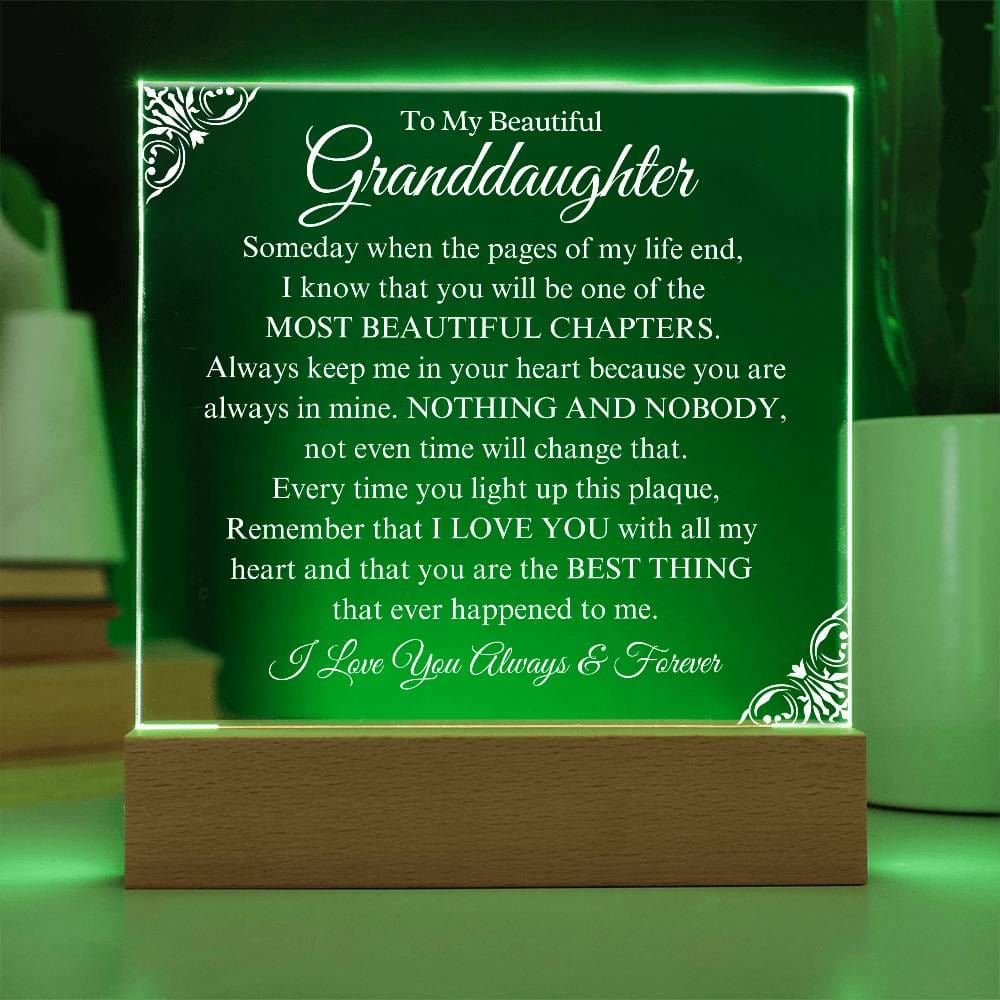 To My Granddaughter | Beautiful Chapters | Acrylic Plaque