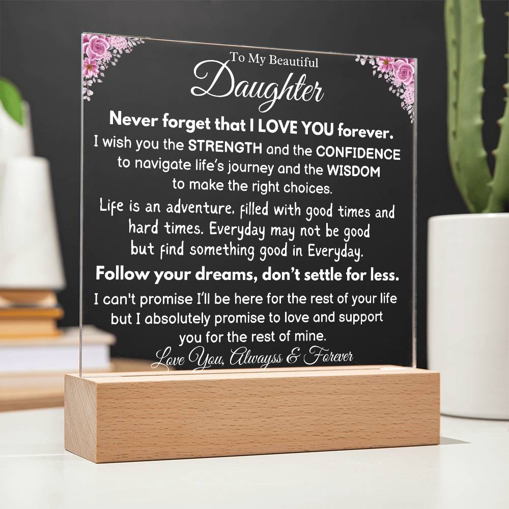 Beautiful Daughter | Follow Your Dreams | Acrylic Plaque