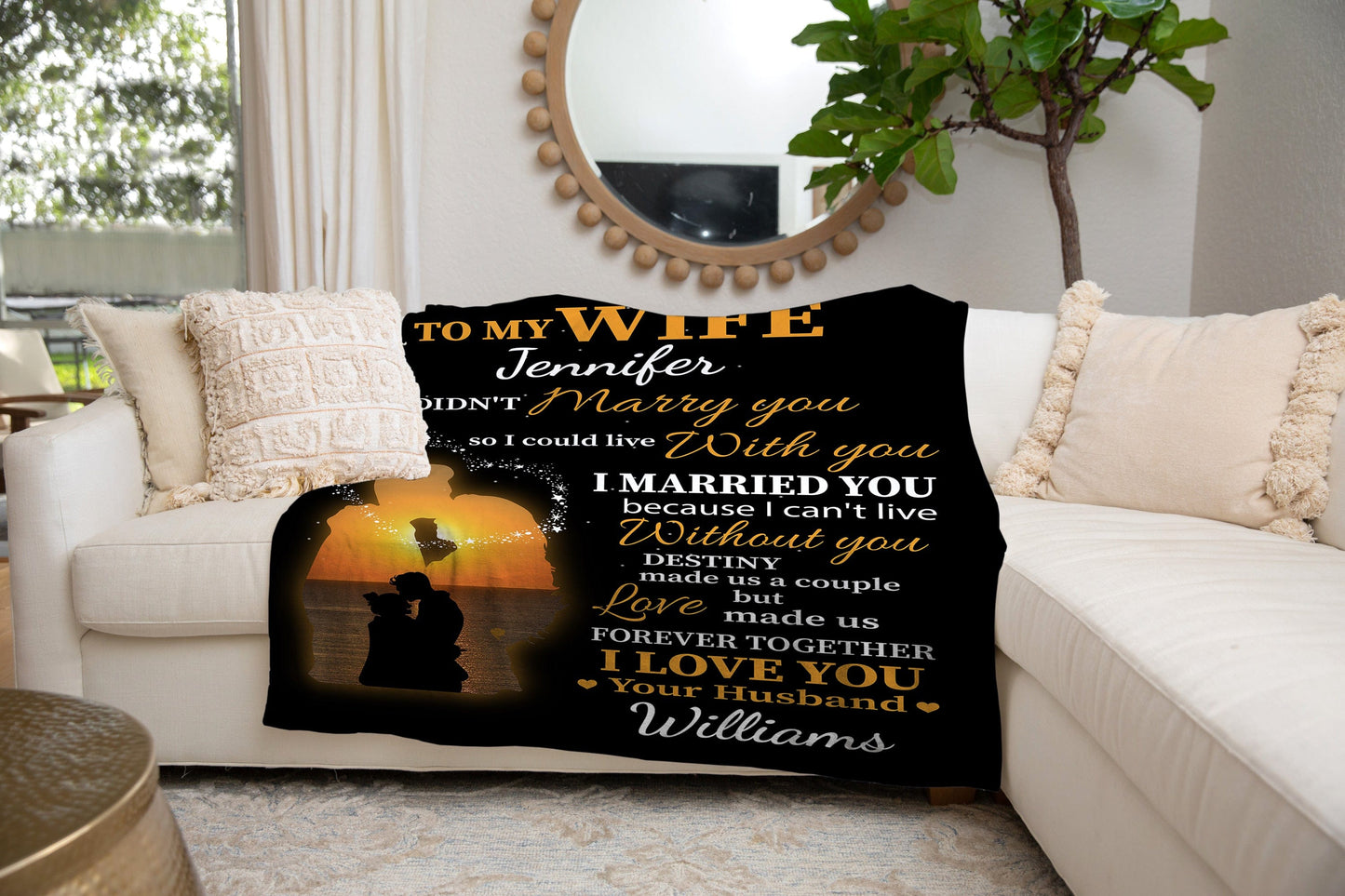 Personalised Wife Blanket | I Married You Because I Can't Live Without You