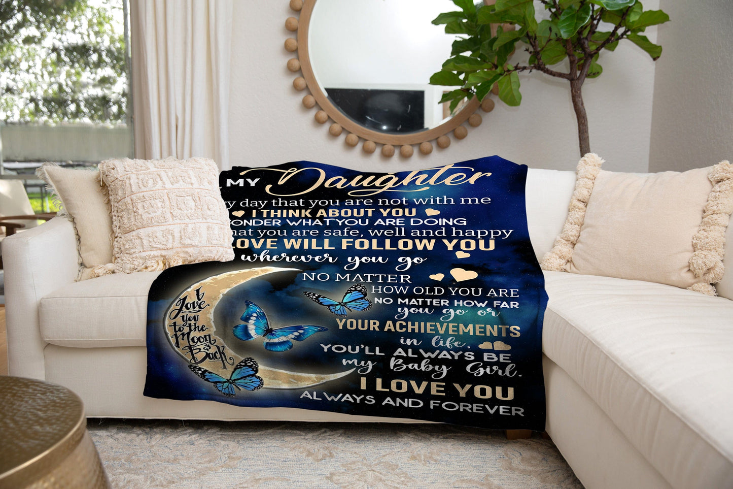 To My Daughter | My Love Will Follow You | Fleece and Sherpa Blanket