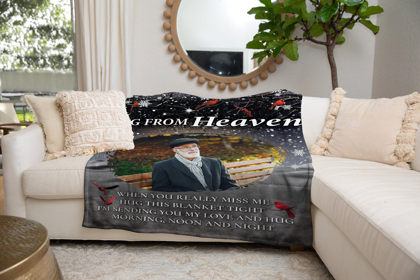 Personalized Memorial Photo Blanket - A Hug From Heaven