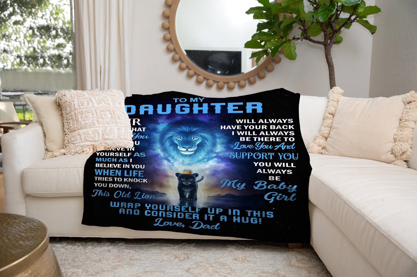 To My Daughter From Dad | Cozy Plush Fleece | Arctic Fleece | Mink Sherpa Blanket - JENACDirect