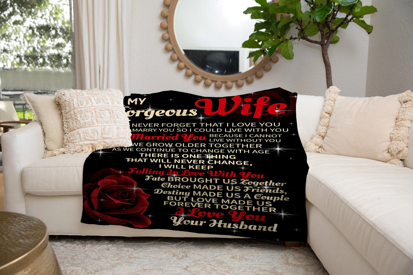 To My Gorgeous Wife I Love You | Cozy Fleece | Sherpa Blanket