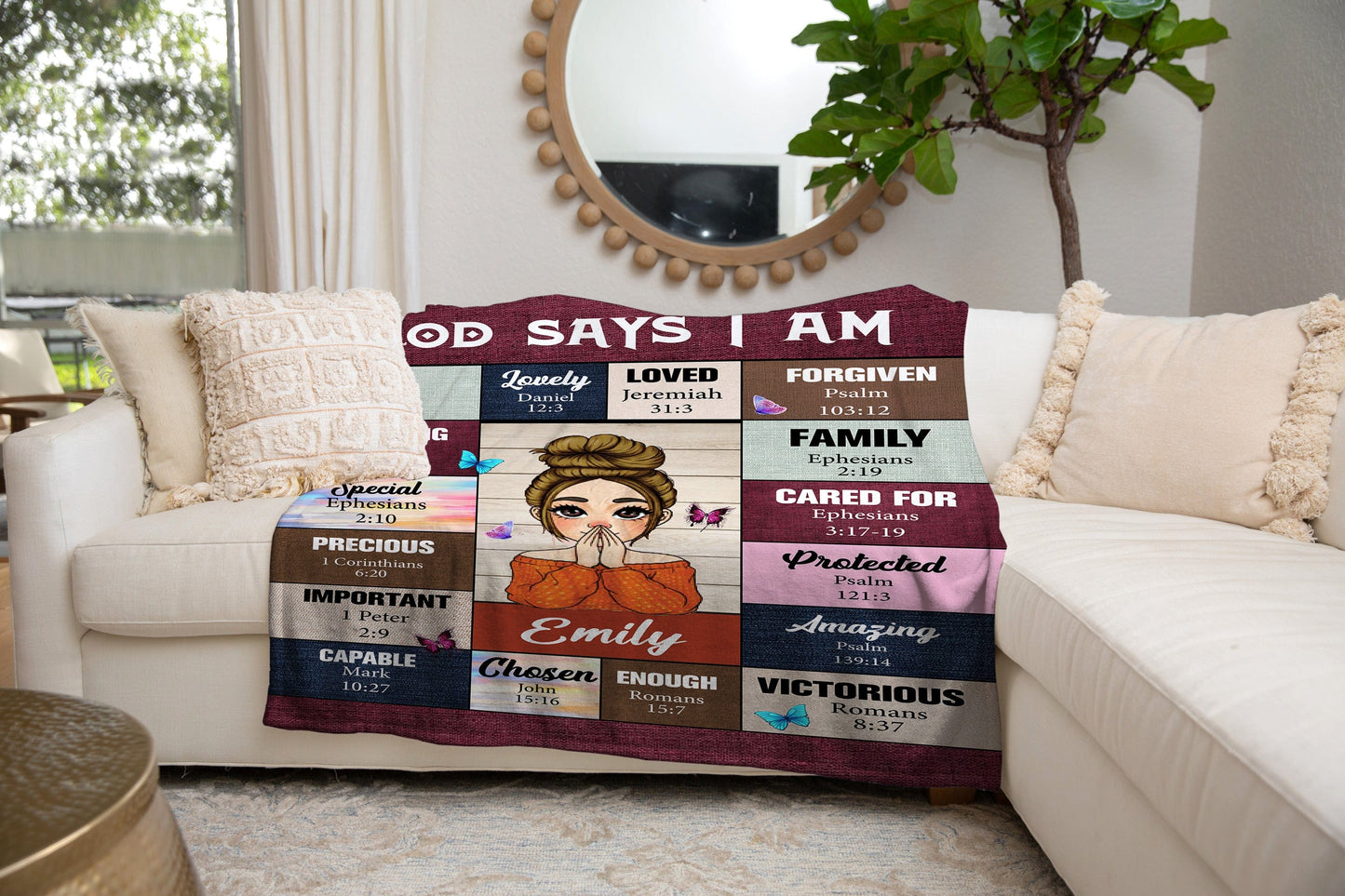 Personalized Blanket - God Says I am - Meaningful Gift for Birthdays & Other Occasions