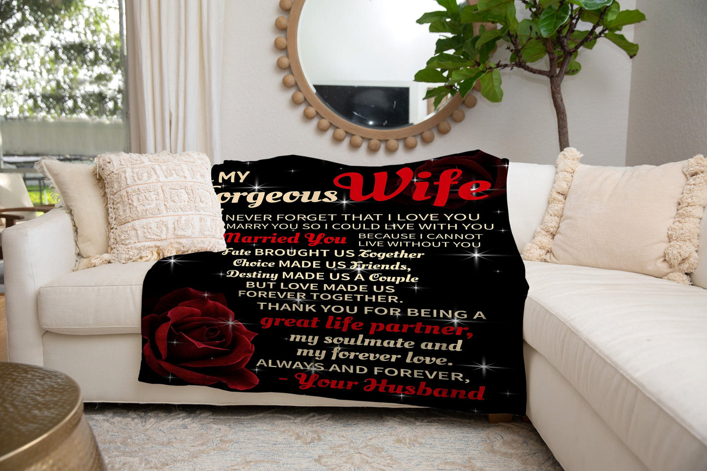 My Gorgeous Wife | My Forever Love | Cozy Plush Fleece | Sherpa Blanket