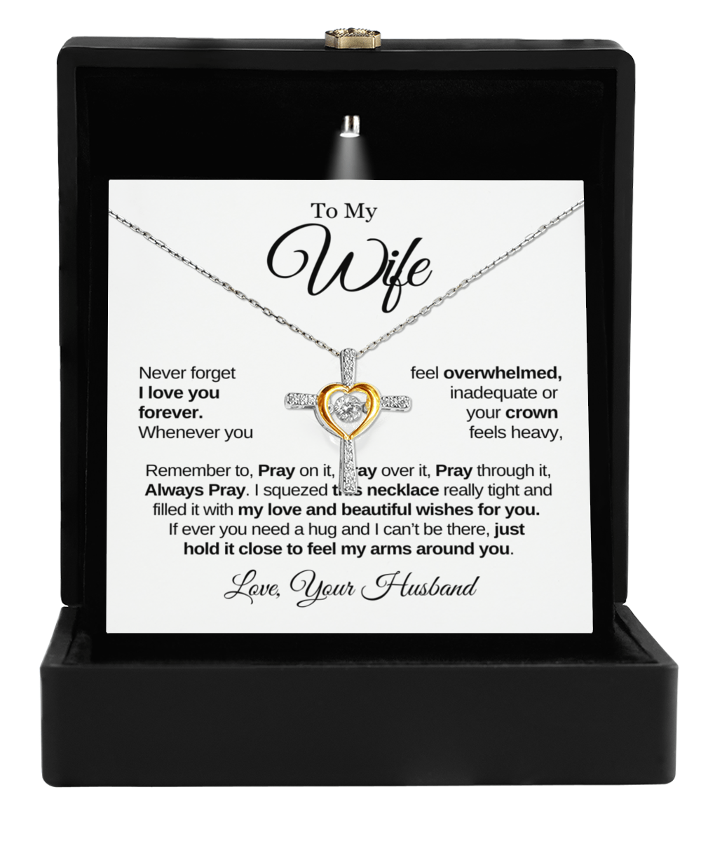 To My Wife Cross Dancing Necklace