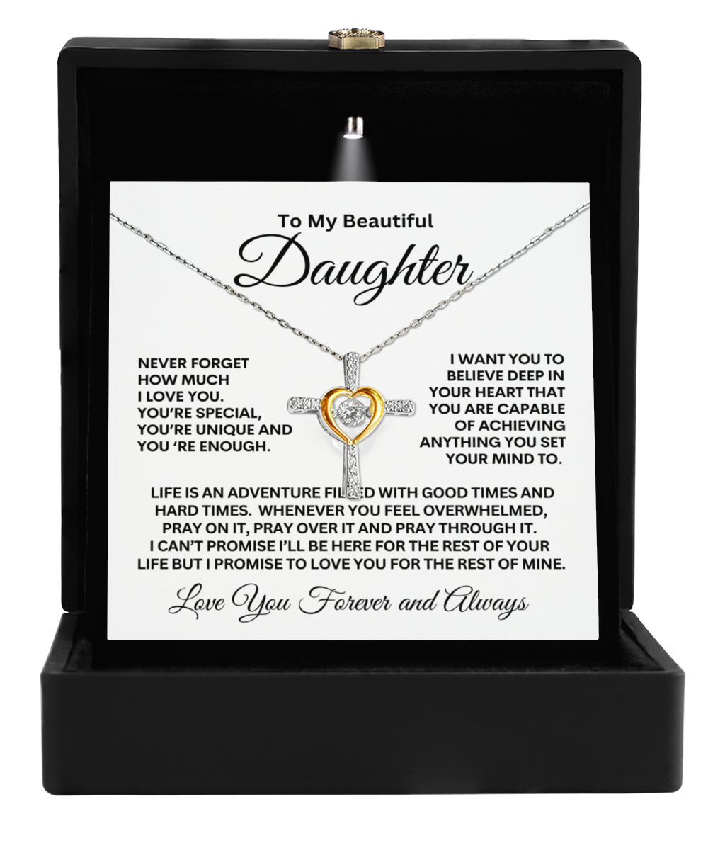 To My Beautiful Daughter | You'Re Enough | Cross Dancing Necklace