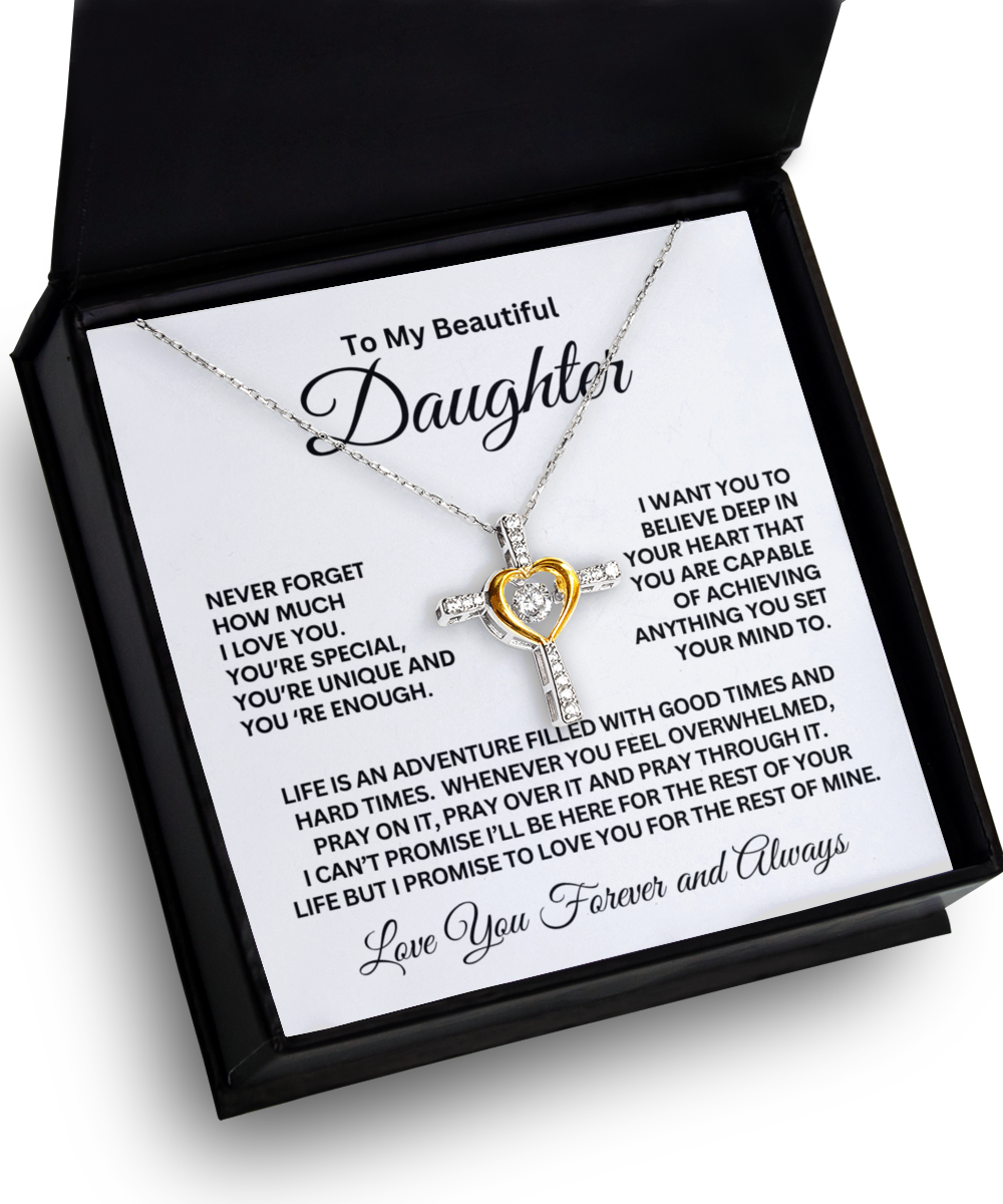 To My Beautiful Daughter | You'Re Enough | Cross Dancing Necklace