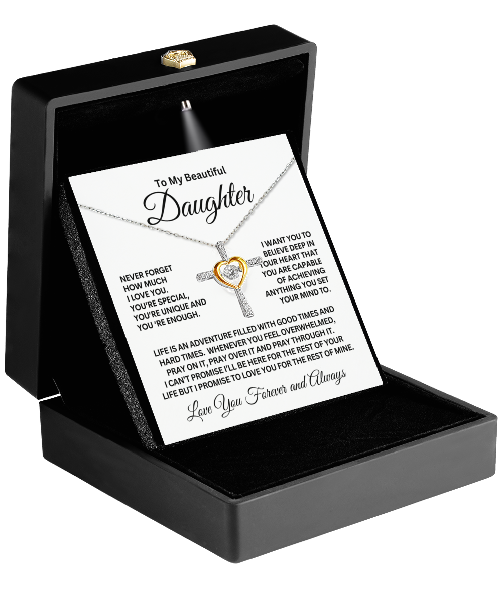 To My Beautiful Daughter | You'Re Enough | Cross Dancing Necklace