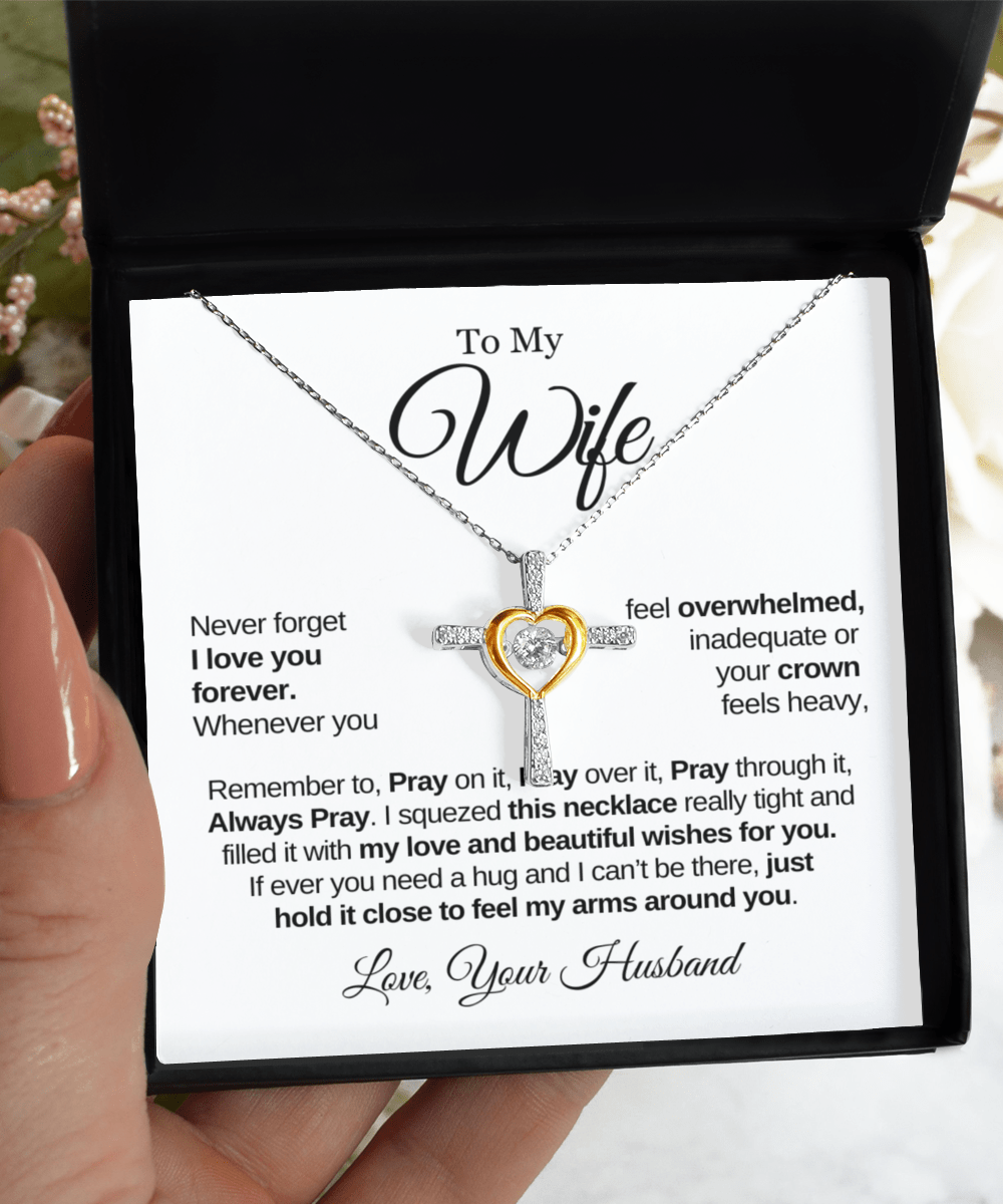 To My Wife Cross Dancing Necklace