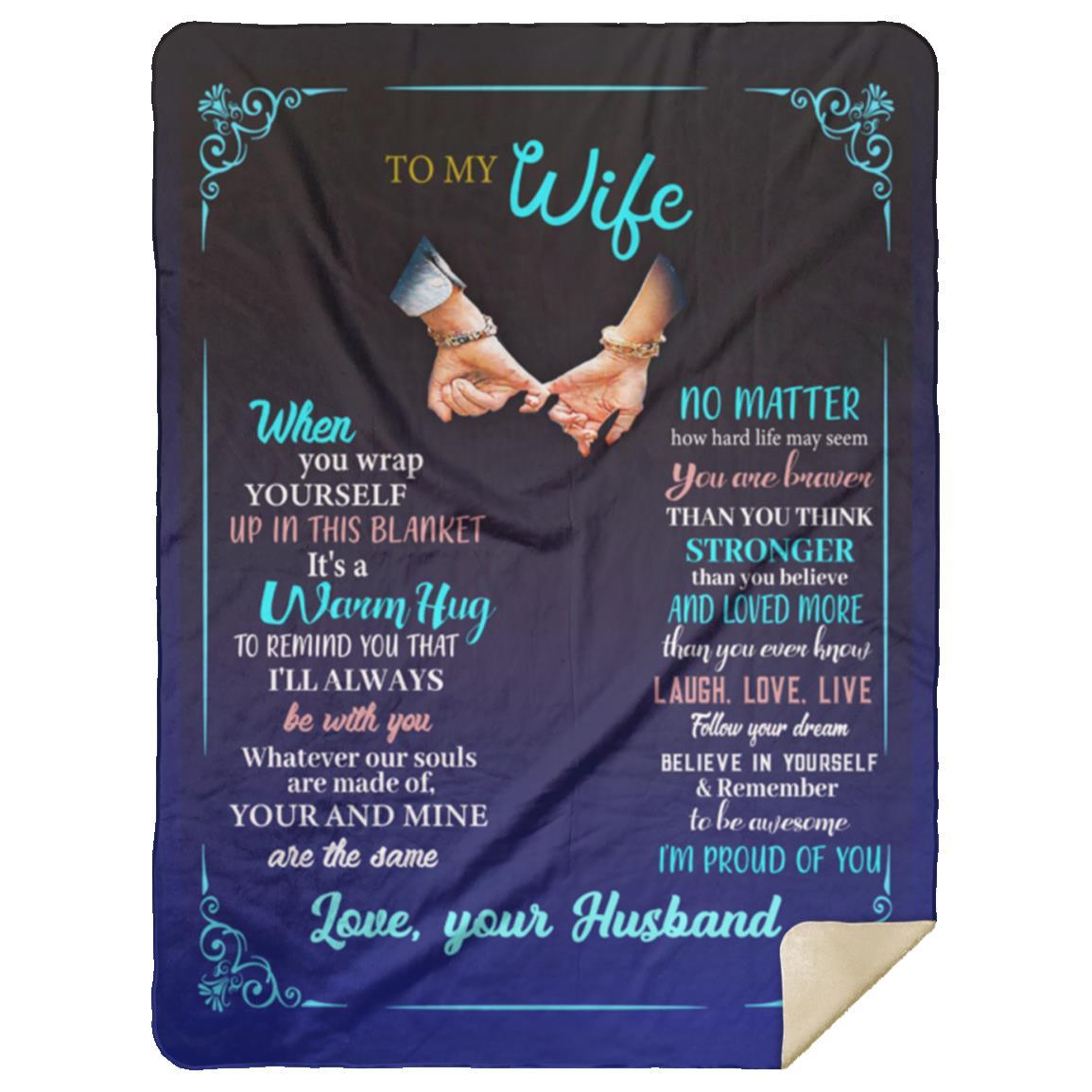 To My Wife I'm proud of you | Arctic Fleece | Cozy Plush Fleece | Premium Mink Sherpa Blanket - JENACDirect