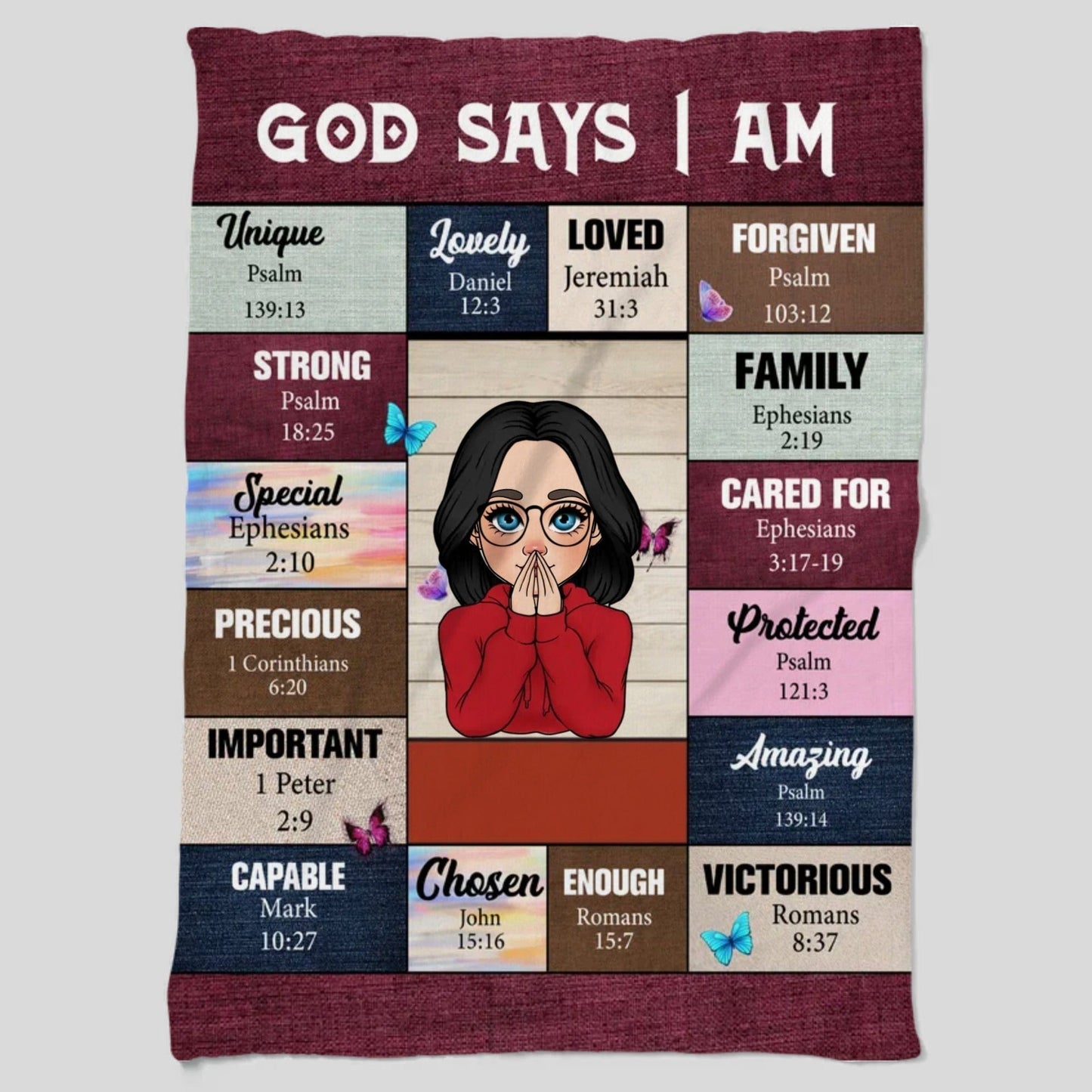 Personalized Blanket - God Says I am - Meaningful Gift for Birthdays & Other Occasions