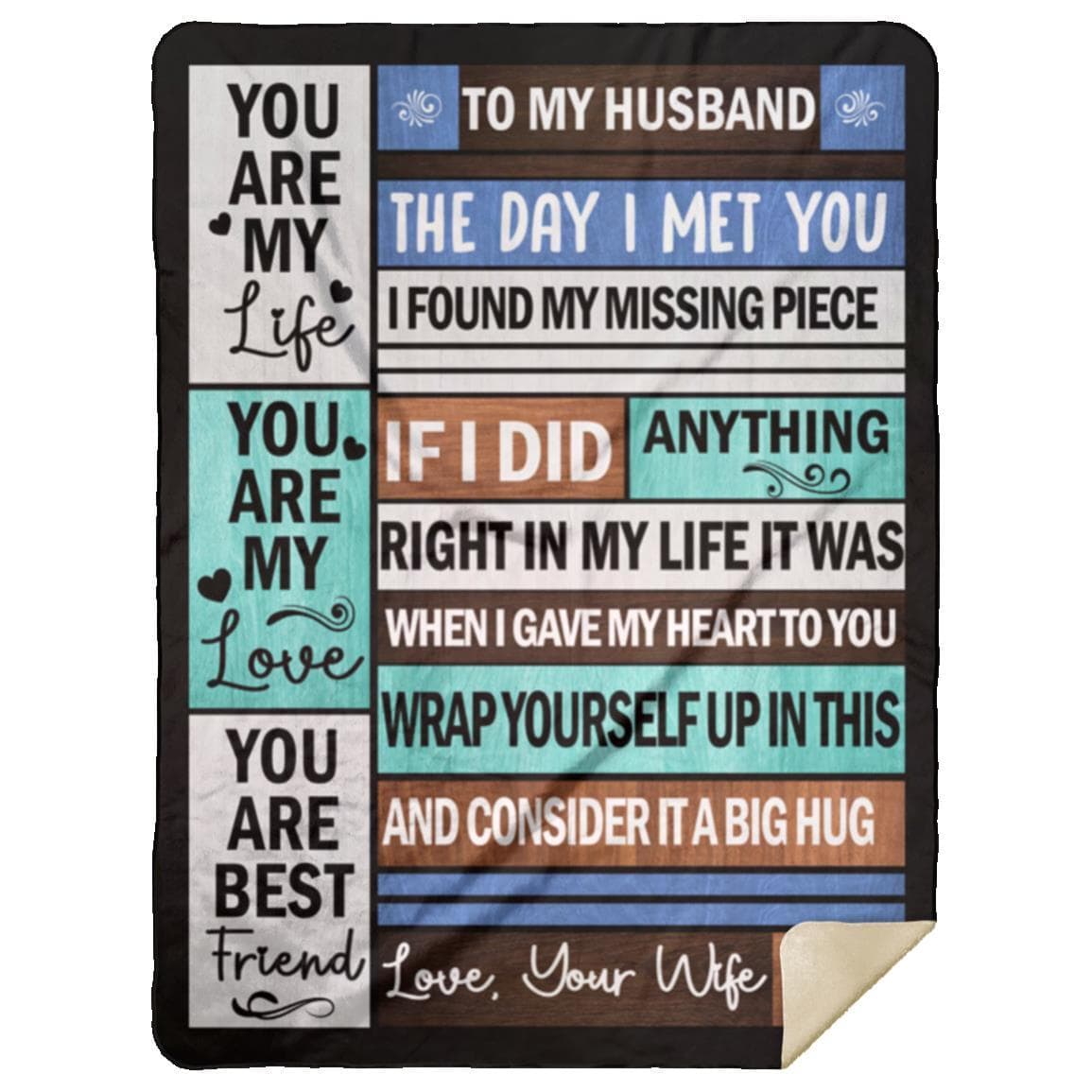 To My Husband | My Missing Piece | Arctic Fleece | Cozy Plush Fleece | Premium Mink Sherpa Blanket - JENACDirect