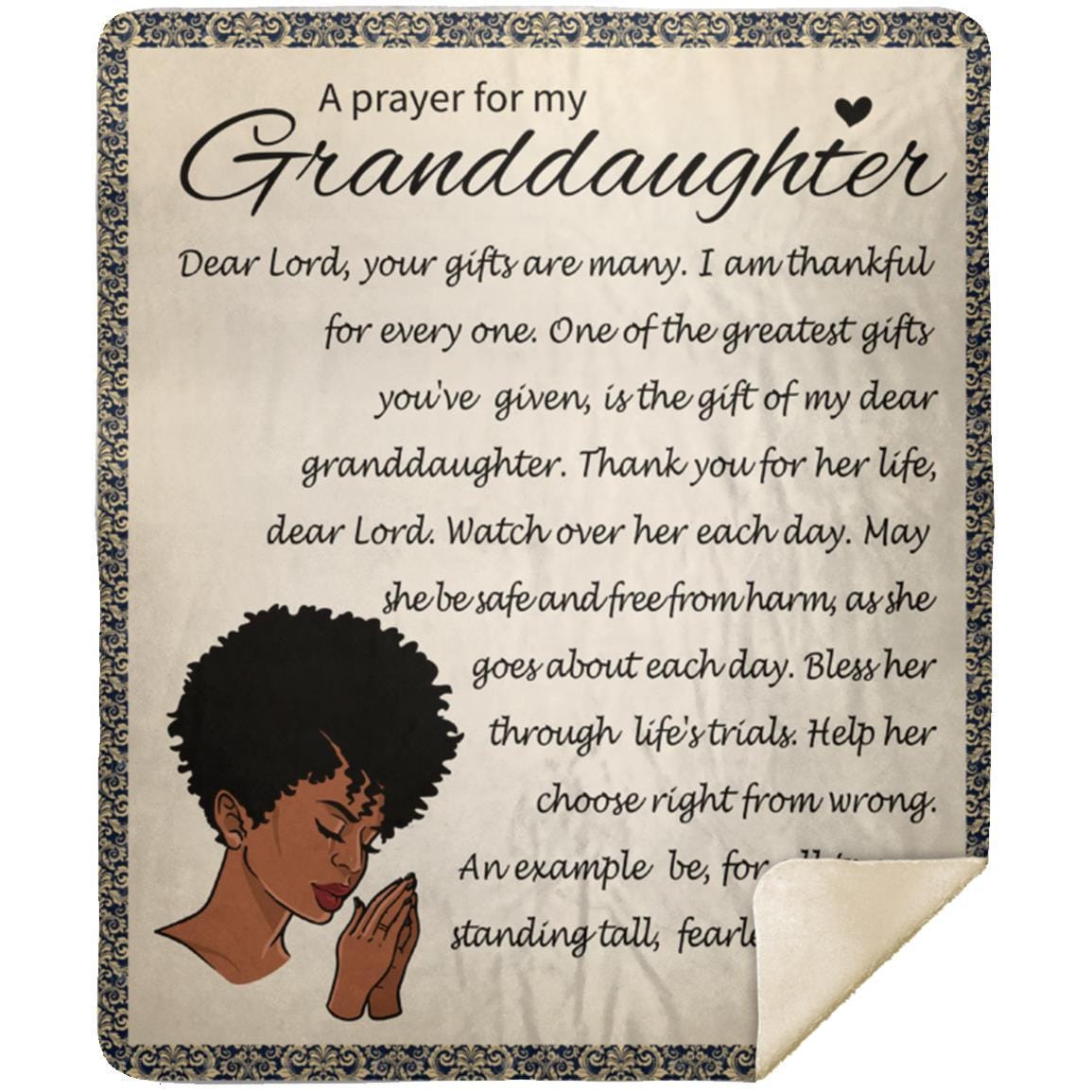 A Prayer for My Granddaughter Cozy Plush Fleece | Mink Sherpa Blanket - JENACDirect