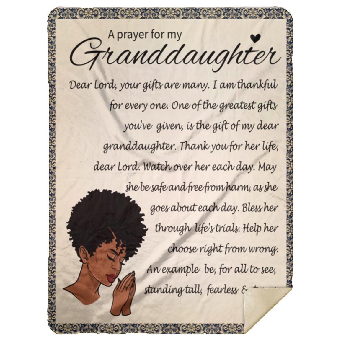 A Prayer for My Granddaughter Cozy Plush Fleece | Mink Sherpa Blanket - JENACDirect