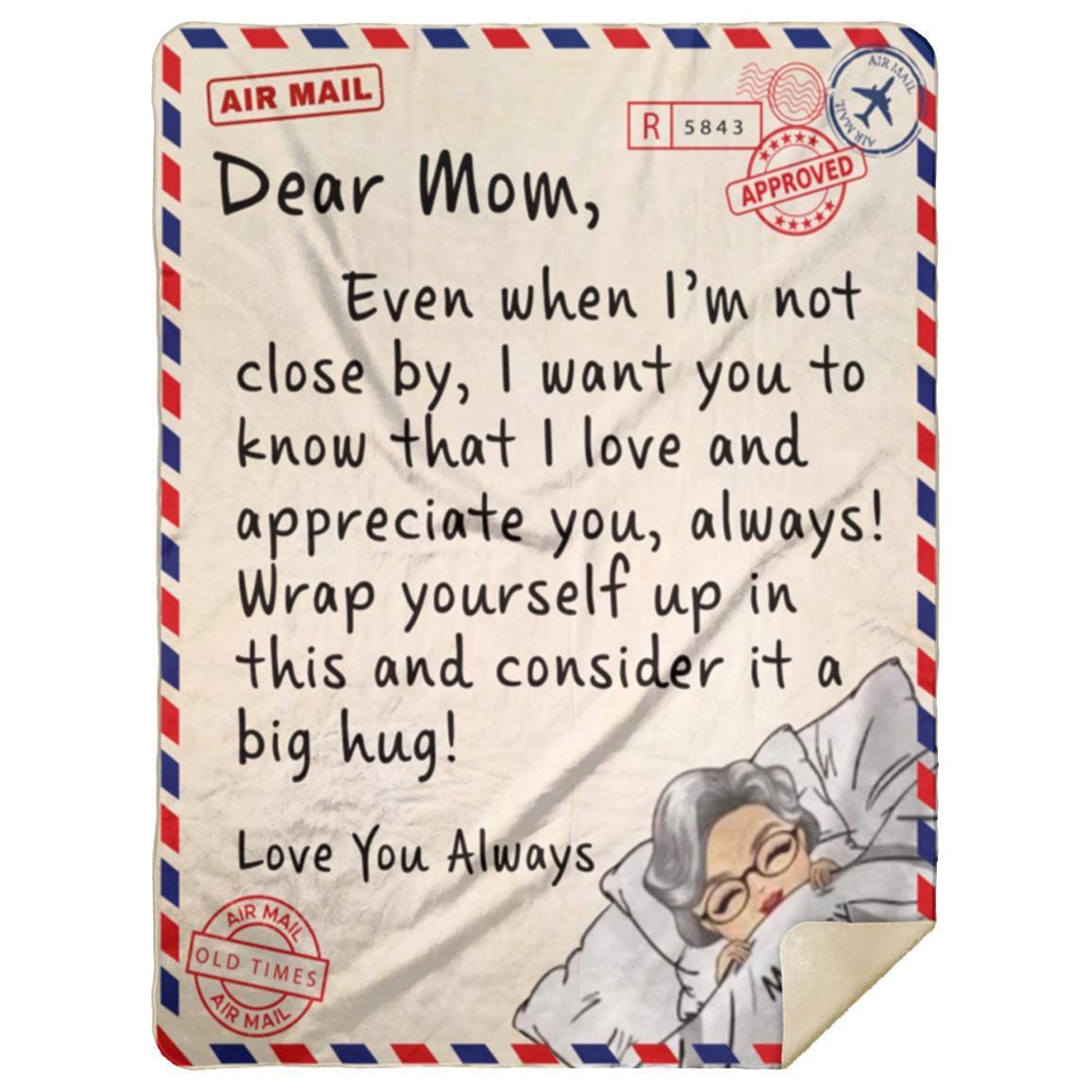 Dear Mom | Love You Always | Cozy Plush |Arctic Fleece | Mink Sherpa Blanket - JENACDirect