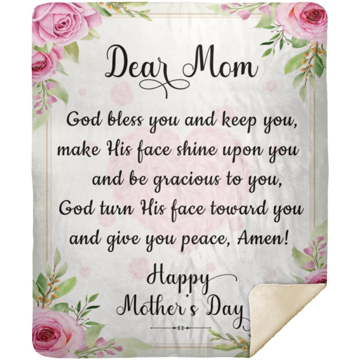 Dear Mom | Happy Mother's Day | Cozy Plush Fleece | Premium Mink Sherpa | Arctic Fleece Blanket Blanket - JENACDirect