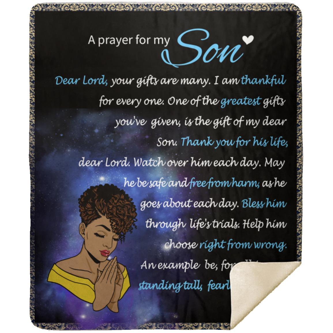 A Prayer for My Son | Cozy Plush Fleece | Mink Sherpa Blanket - JENACDirect