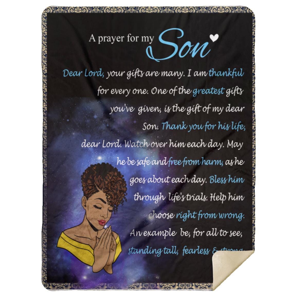 A Prayer for My Son | Cozy Plush Fleece | Mink Sherpa Blanket - JENACDirect