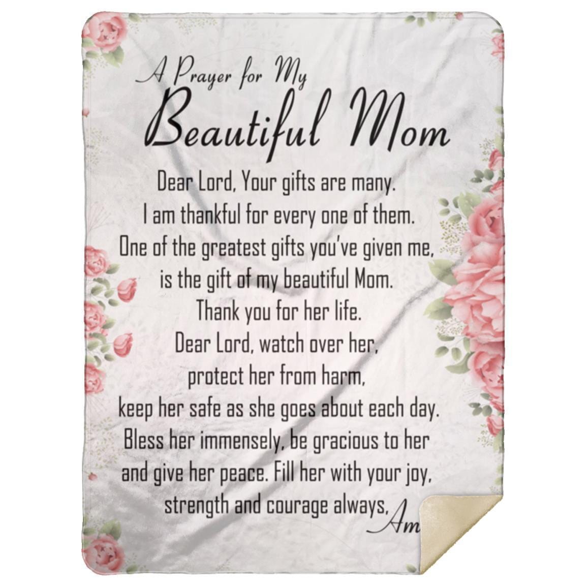 A Prayer for Mom | Cozy Plush Fleece | Arctic Fleece | Mink Sherpa Blanket - 50x60 - JENACDirect