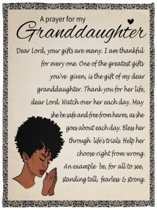 A Prayer for My Granddaughter Cozy Plush Fleece | Mink Sherpa Blanket - JENACDirect