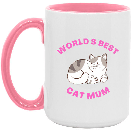 World's Best Cat Mom 15oz. Accent Mug - JENACDirect