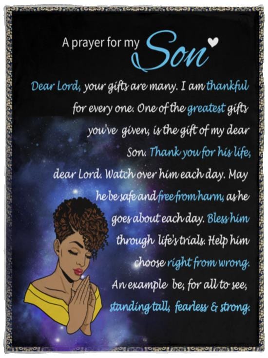 A Prayer for My Son | Cozy Plush Fleece | Mink Sherpa Blanket - JENACDirect