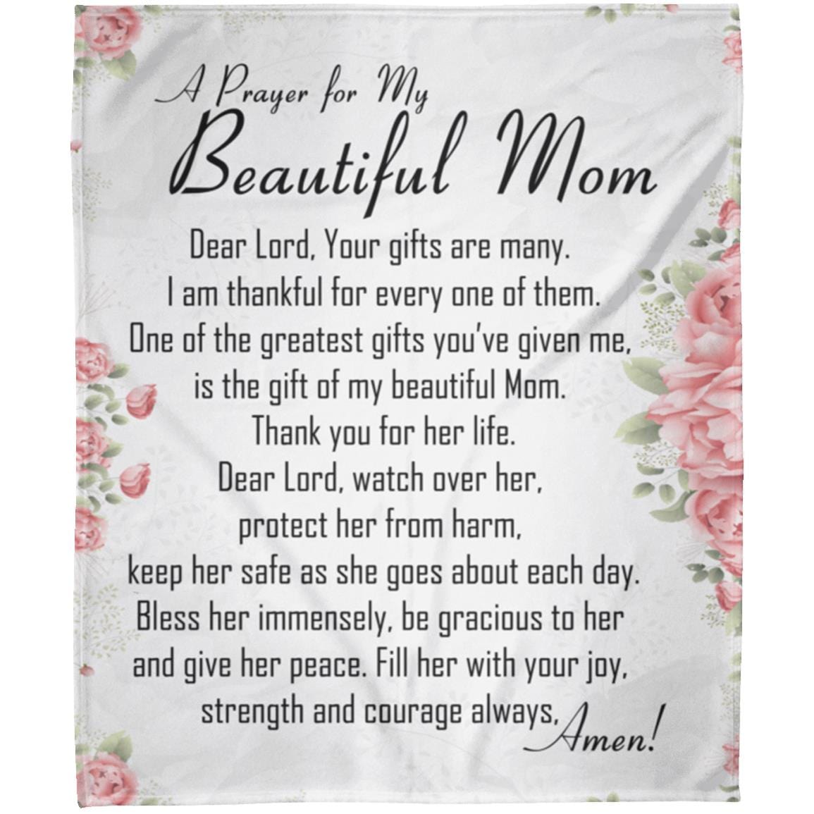 A Prayer for Mom | Cozy Plush Fleece | Arctic Fleece | Mink Sherpa Blanket - 50x60 - JENACDirect