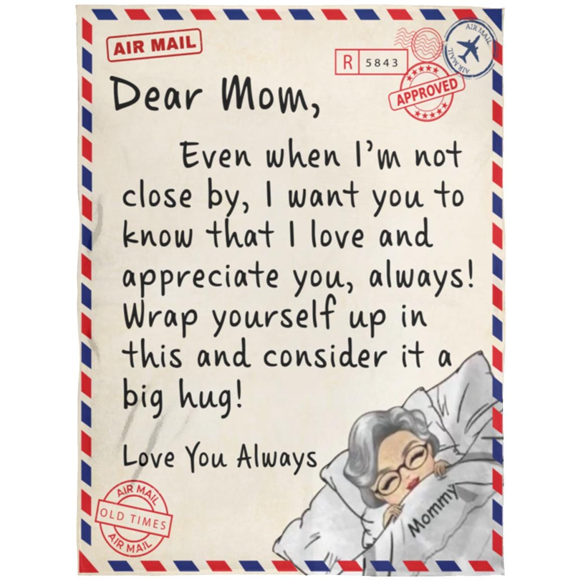 Dear Mom | Love You Always | Cozy Plush |Arctic Fleece | Mink Sherpa Blanket - JENACDirect