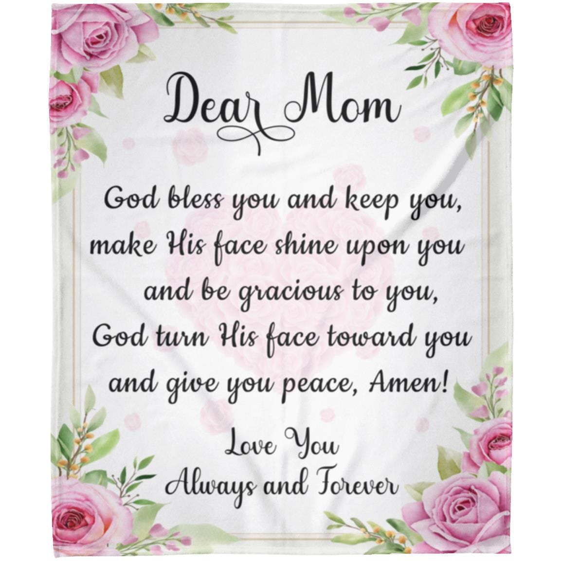 Dear Mom | God bless you | Cozy Plush Fleece | Arctic Fleece | Premium Mink Sherpa Blanket - JENACDirect