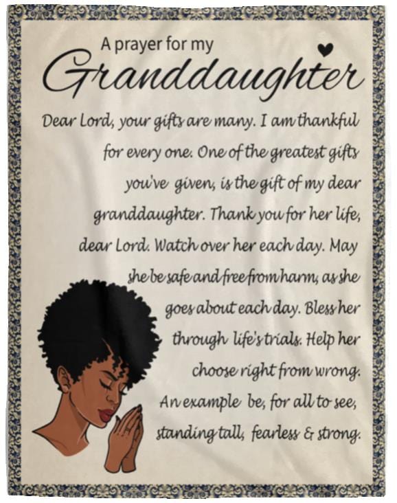 A Prayer for My Granddaughter Cozy Plush Fleece | Mink Sherpa Blanket - JENACDirect