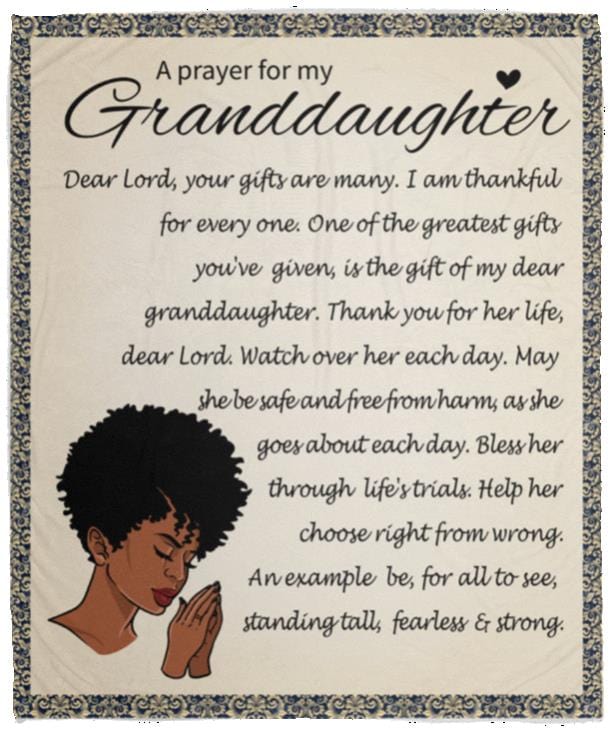 A Prayer for My Granddaughter Cozy Plush Fleece | Mink Sherpa Blanket - JENACDirect