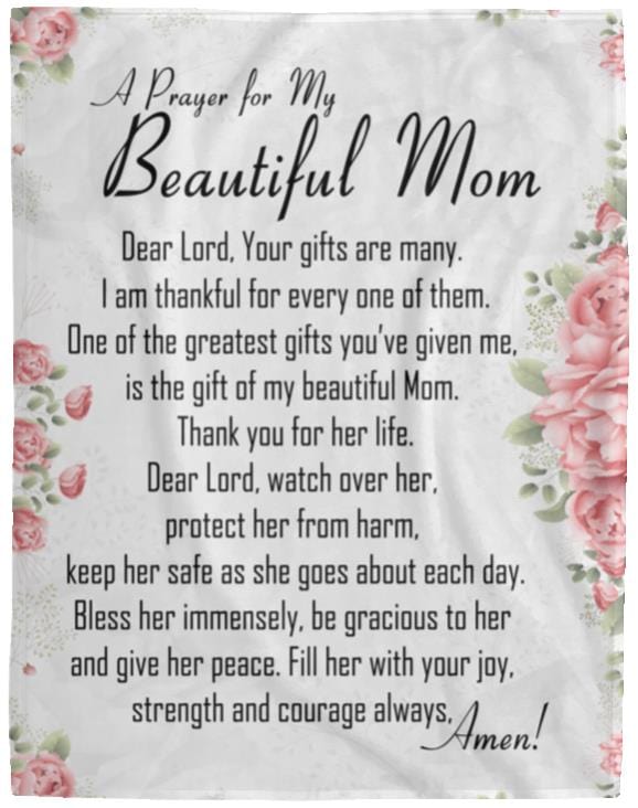 A Prayer for Mom | Cozy Plush Fleece | Arctic Fleece | Mink Sherpa Blanket - 50x60 - JENACDirect