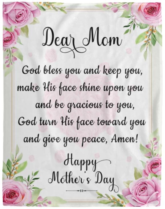 Dear Mom | Happy Mother's Day | Cozy Plush Fleece | Premium Mink Sherpa | Arctic Fleece Blanket Blanket - JENACDirect