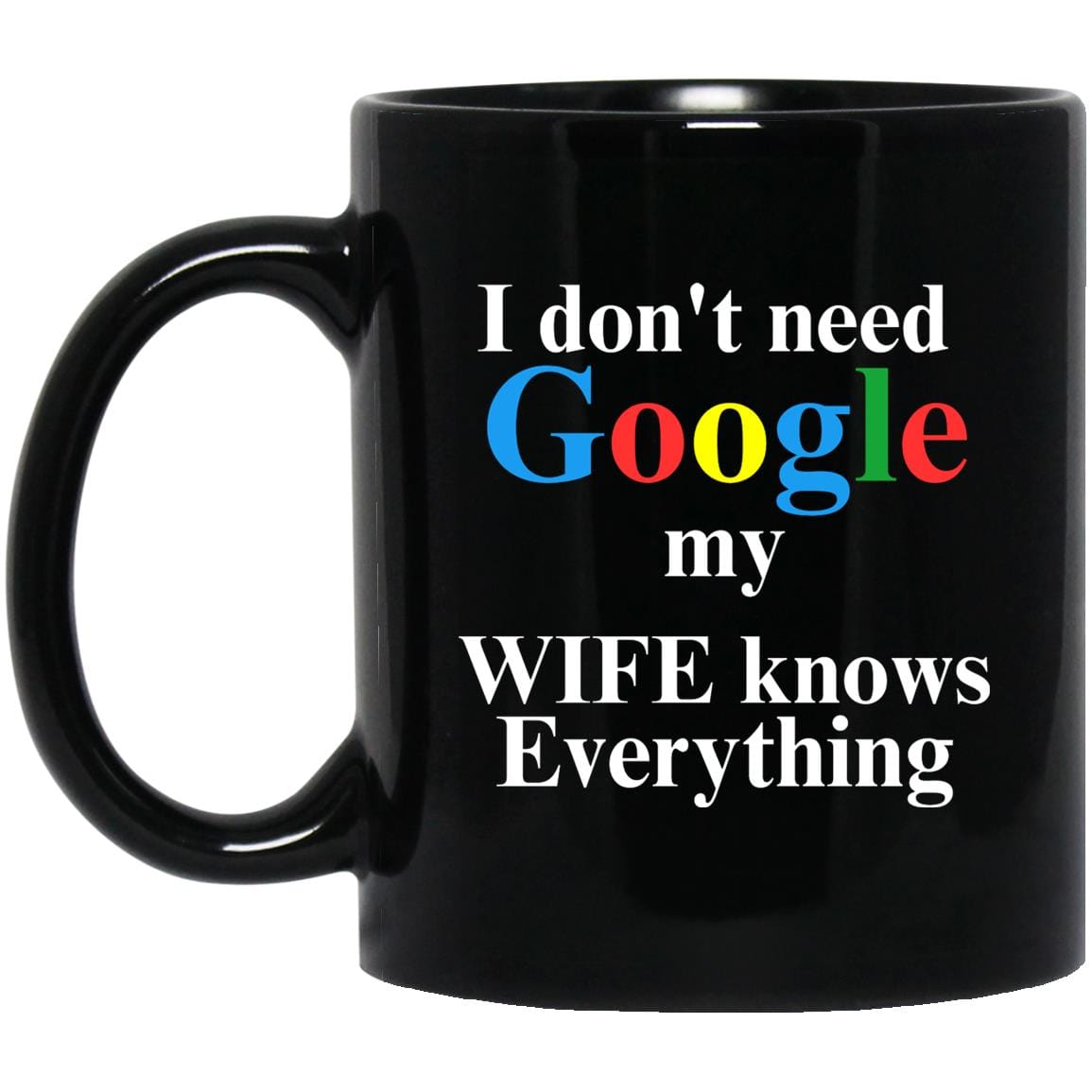 I don't need Google | Black Mug - JENACDirect