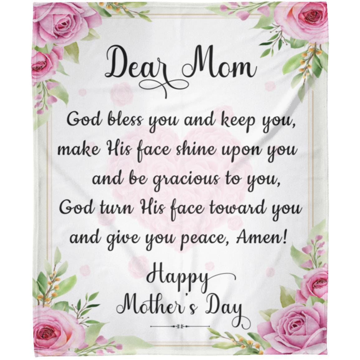 Dear Mom | Happy Mother's Day | Cozy Plush Fleece | Premium Mink Sherpa | Arctic Fleece Blanket Blanket - JENACDirect