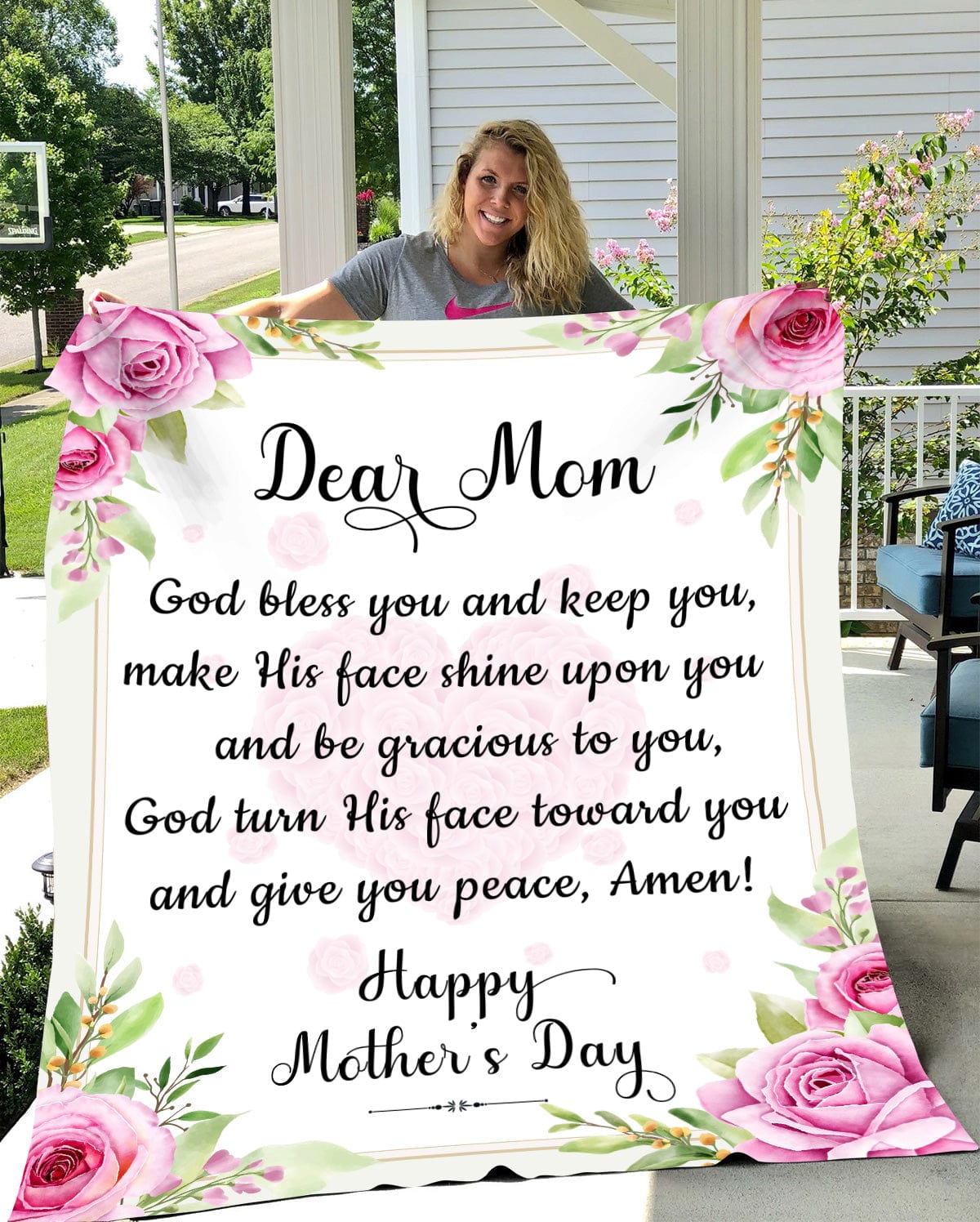 Dear Mom | Happy Mother's Day | Cozy Plush Fleece | Premium Mink Sherpa | Arctic Fleece Blanket Blanket - JENACDirect