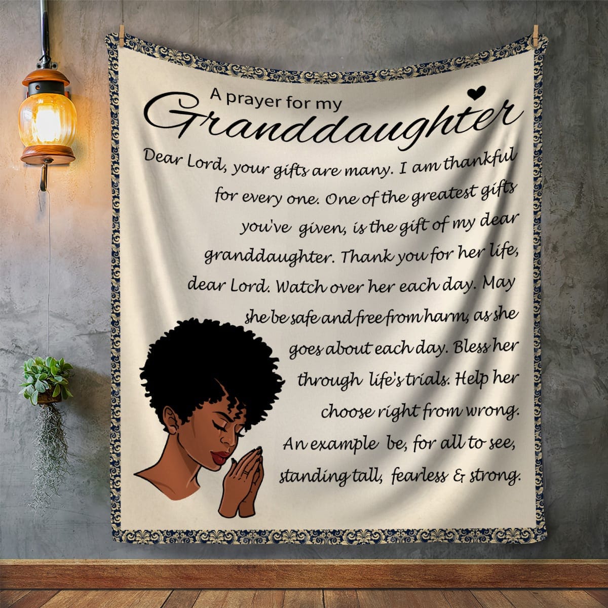 A Prayer for My Granddaughter Cozy Plush Fleece | Mink Sherpa Blanket - JENACDirect