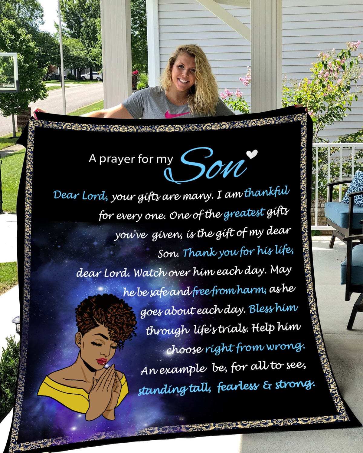 A Prayer for My Son | Cozy Plush Fleece | Mink Sherpa Blanket - JENACDirect