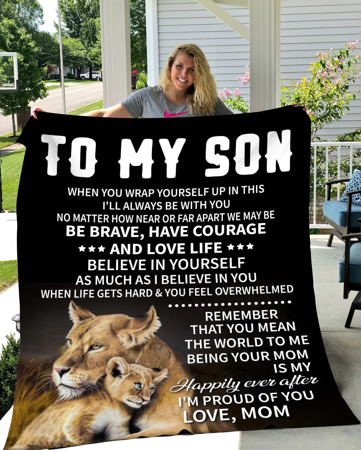 To My Son | I Believe in You | Cozy Plush Fleece | Premium Mink Blanket - JENACDirect