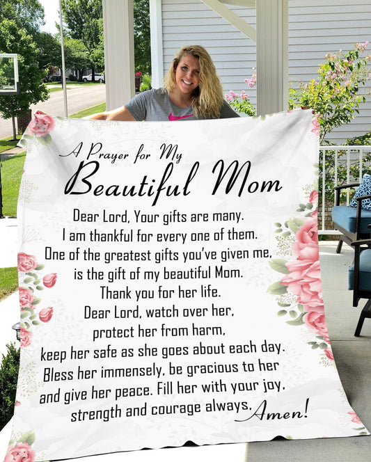 A Prayer for Mom | Cozy Plush Fleece | Arctic Fleece | Mink Sherpa Blanket - 50x60 - JENACDirect