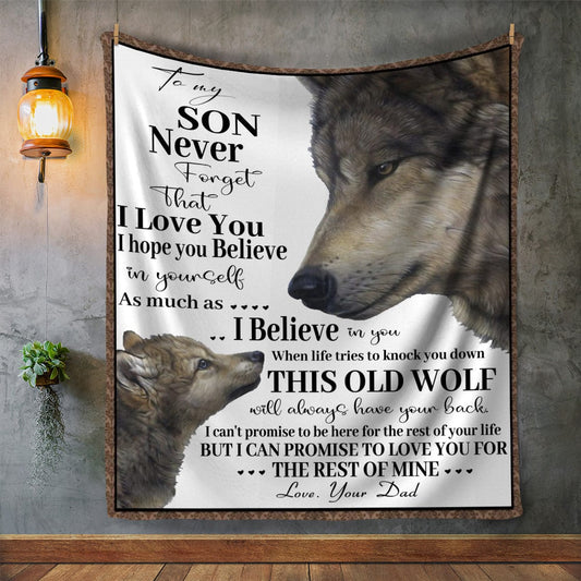 To My Son | Never Forget that I love You | Cozy Plush Fleece | Premium Mink Blanket - JENACDirect