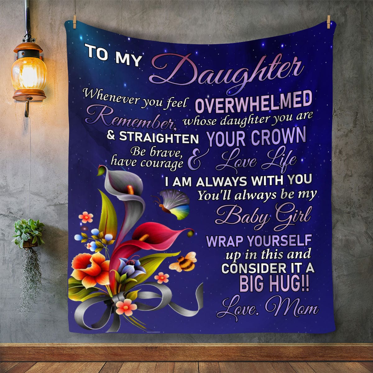 To My Daughter | Be Brave | Cozy Plush Fleece | Arctic Fleece | Premium Mink Sherpa Blanket - JENACDirect