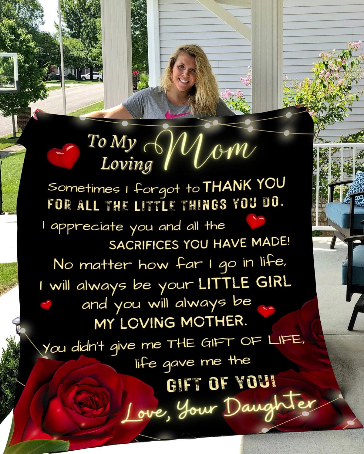 To My Loving Mom  from Daughter | Cozy Plush Fleece | Mink Sherpa Blanket - JENACDirect