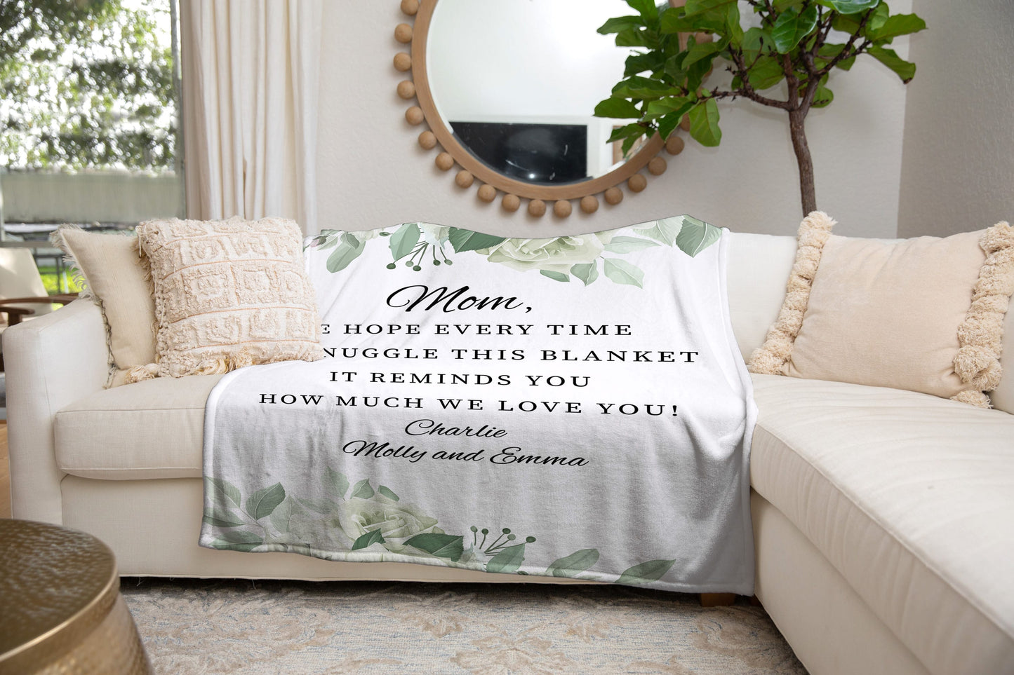 Personalized Mom We Love You | Cozy Plush Fleece | Premuim Mink Sherpa |Arctic Fleece Blanket - JENACDirect