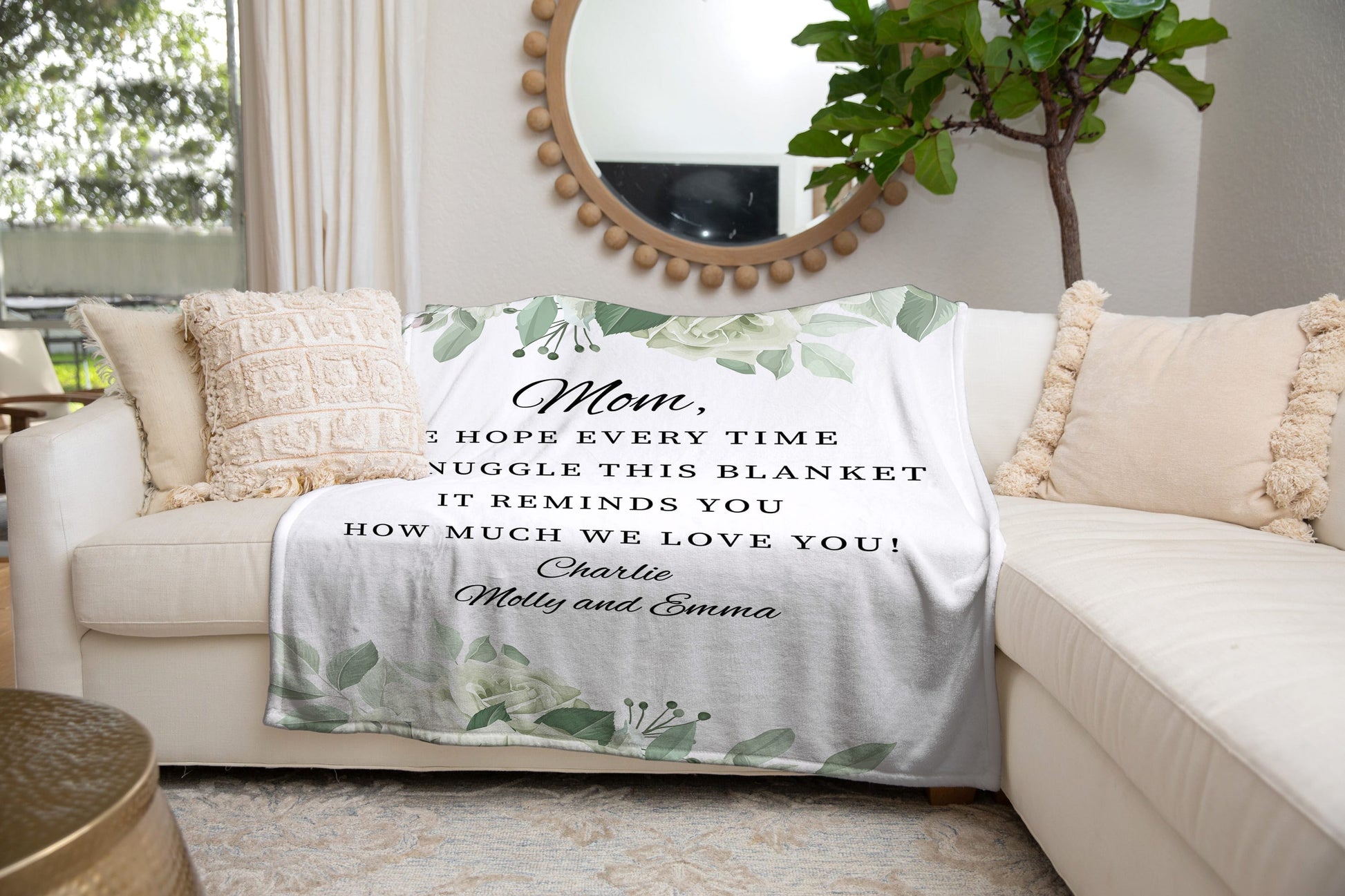 Personalized Mom We Love You | Cozy Plush Fleece | Premuim Mink Sherpa |Arctic Fleece Blanket - JENACDirect